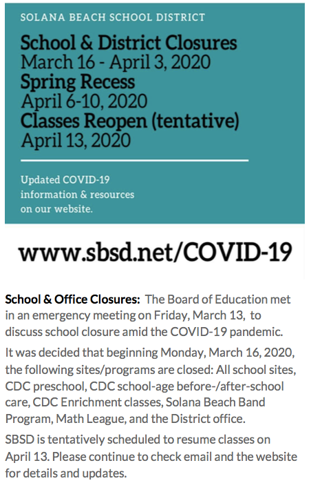Board Bulletin header and photo of COVID-19 update Board Bulletin header and photo of COVID-19 update